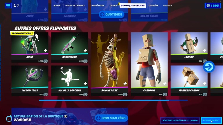 Fortnite: boutique du jour 1er oktober 2022
