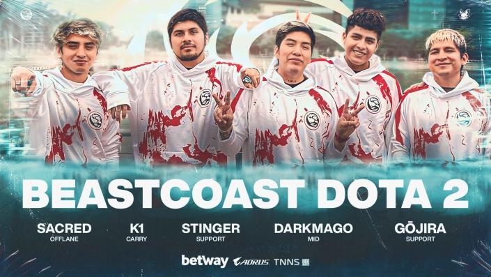 Det sydamerikanske Dota 2-kraftcenter Beastcoast har annonceret, at sin nye liste for den kommende Dota Pro Circuit-sæson vil omfatte DarkMago og Sacred fra Thunder Awaken, som erstatter Chris Luck og Wisper. (Foto: Beastcoast)