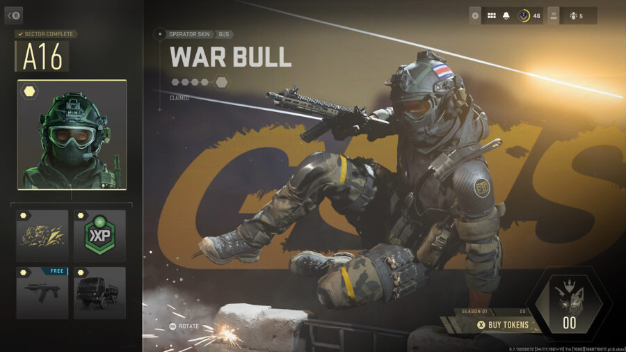 War Bull, en Gus-operatørskin i Call of Duty MW2 Battle Pass.
