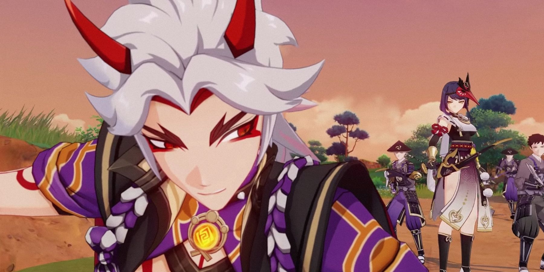 Arataki Itto and kujou Sara in Genshin impact