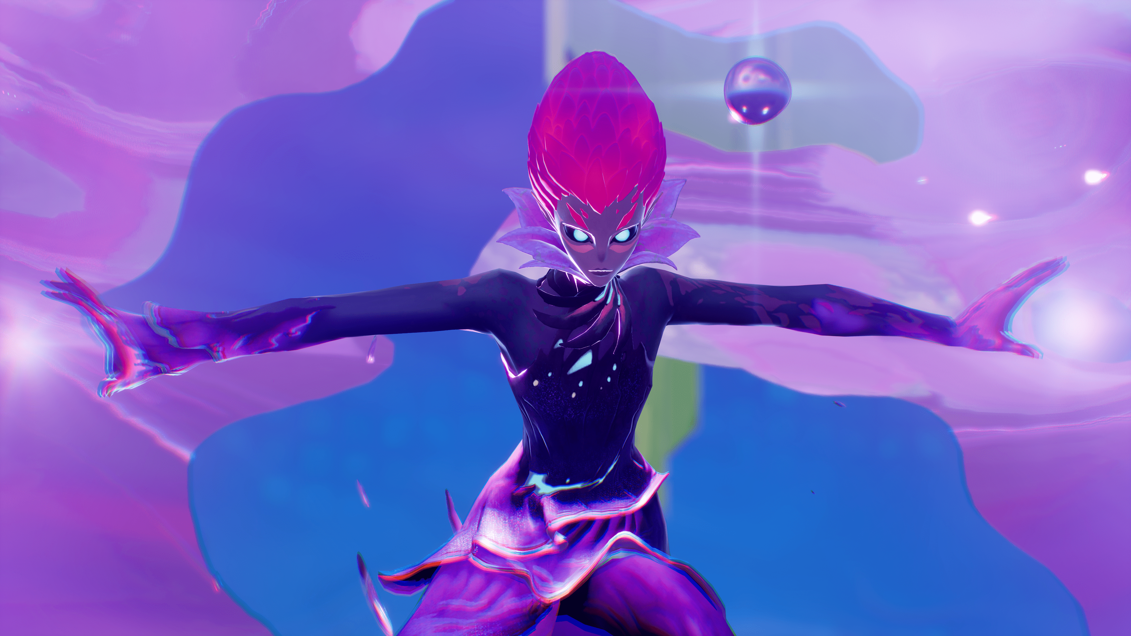 The Herald Fortnite kapitel 3, sæson 4 The Herald omgivet af krom i Fortnite Chapter 3, sæson 4