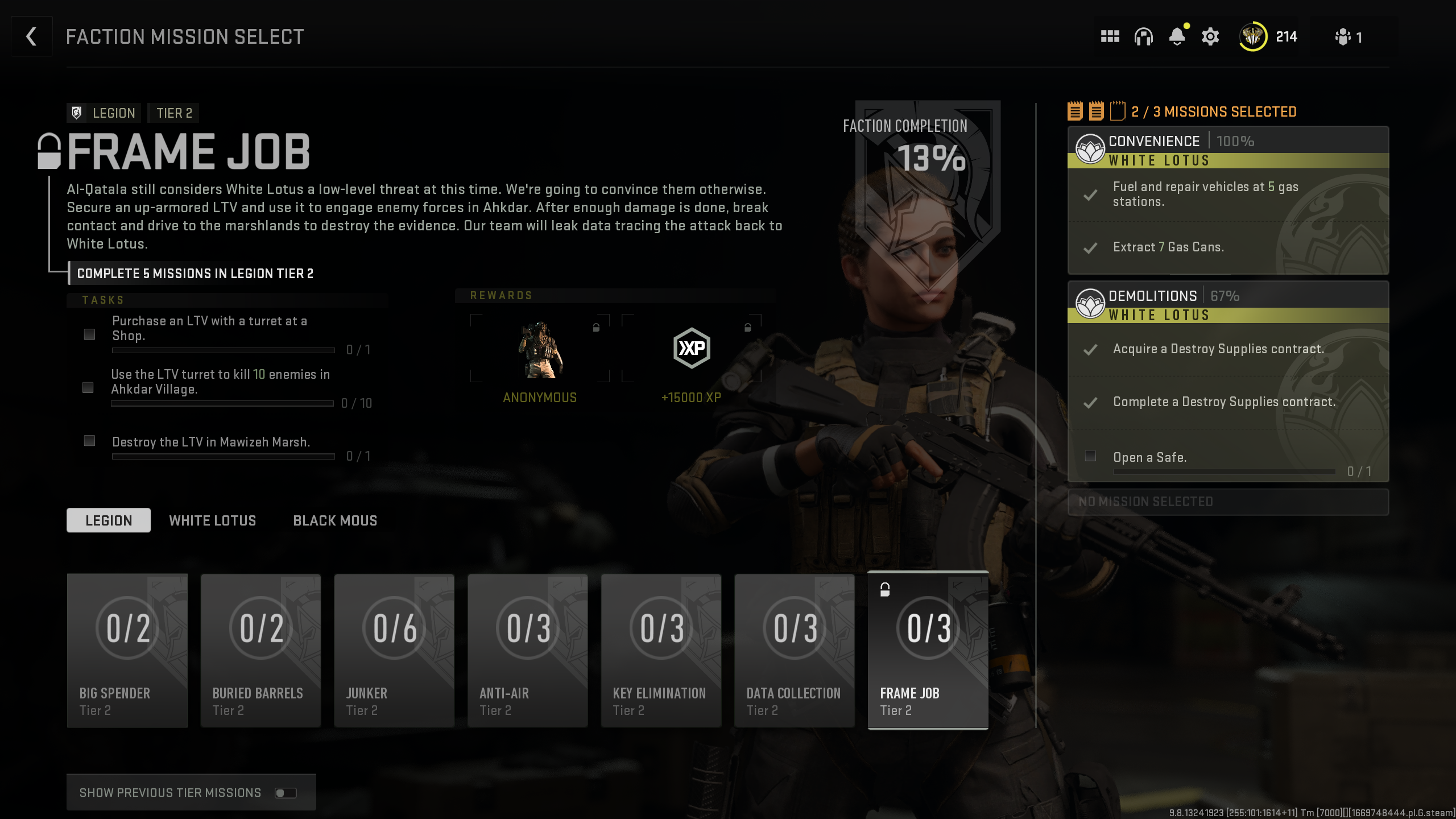 Call of Duty Warzone 2.0 DMZ-mode fraktionsmission for Frame Job for at låse op for Anonym Konig-operatørskin.
