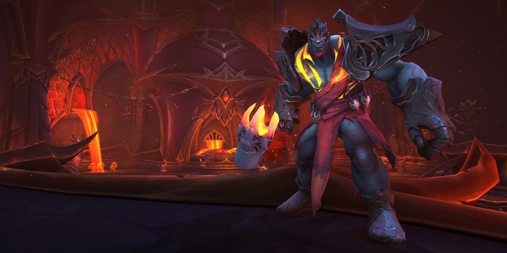 En djaradin poserer truende i World of Warcraft: Dragonflight