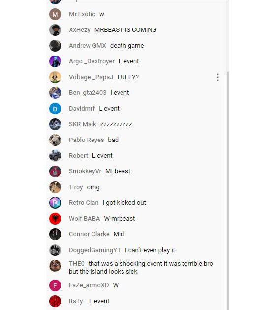 Le tchat du direct, pas tres content des choix faits par Epic Games.  - Fortnite: Battle royale