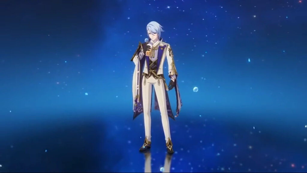 Kamisato Ayato drikker boba-te i Genshin Impact