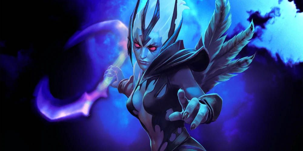 Dota 2 en spøgelsesagtig gal blå kvinde