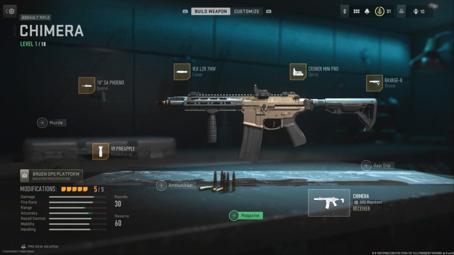 Den bedste Chimera-ladning til våbnet i Call of Duty MW2.