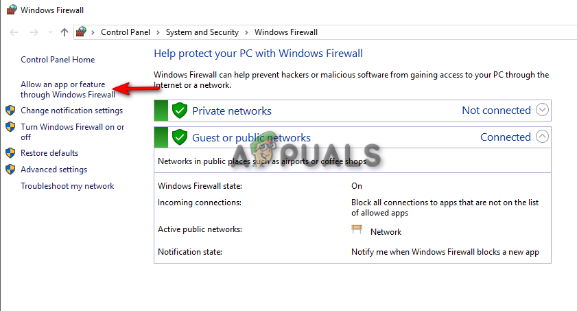Tillad app gennem Windows Firewall