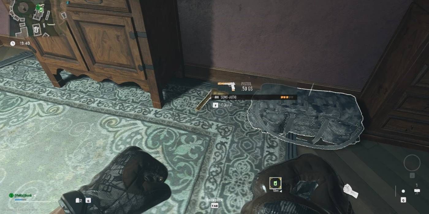 Call of Duty Warzone 2.0 Room 302 .50 GS Weapon Mission Mål og belønning Spillerperspektiv Skærmbillede