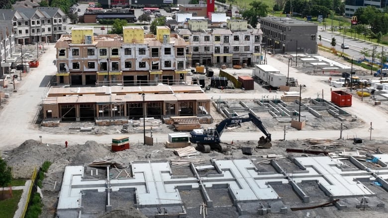 Whitchurch-Stouffville luftfoto af områder under udvikling til boligbyggeri.