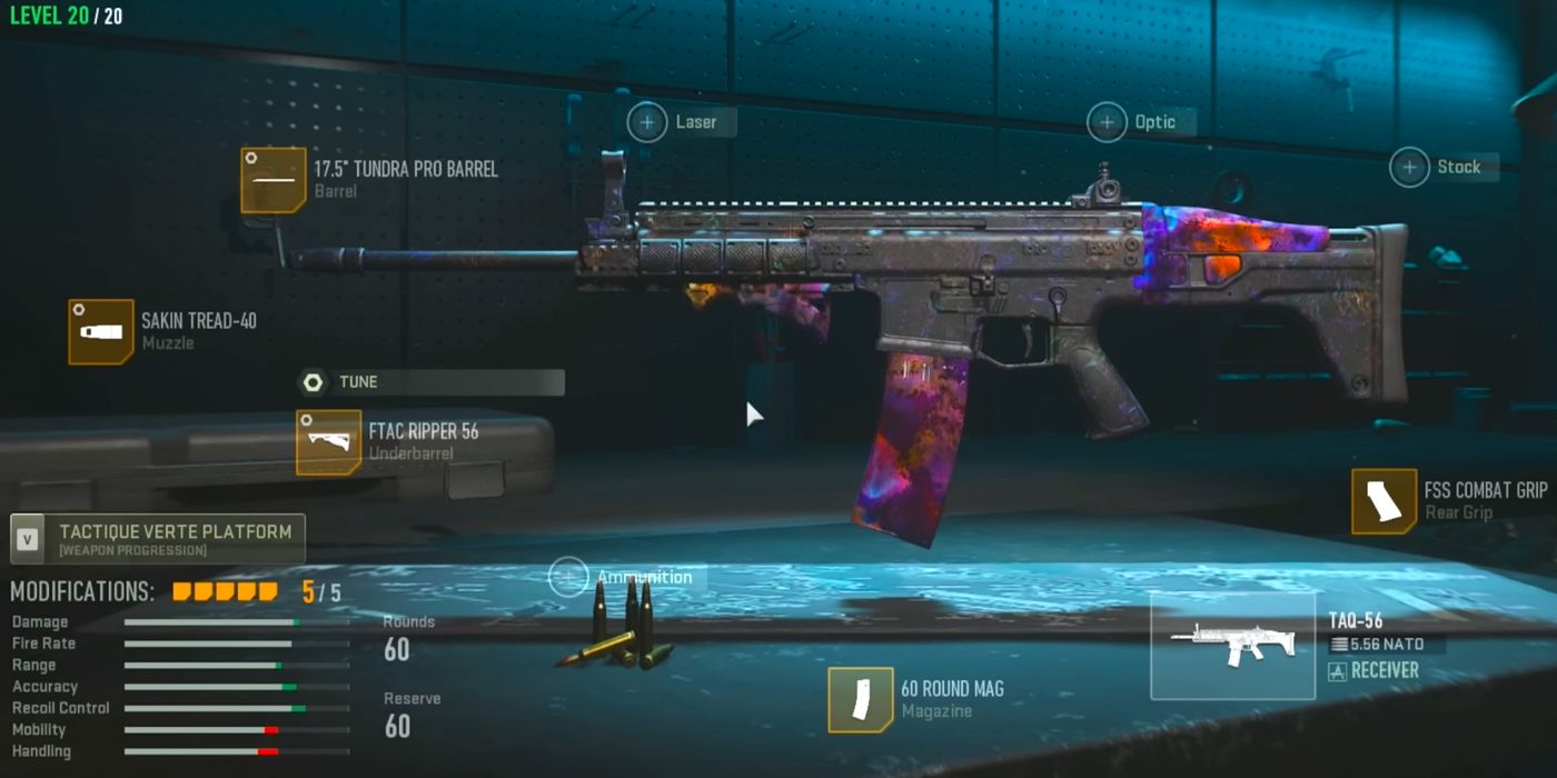 TAQ-56 Loadout i Warzone 2 sæson 1 hentet fra YouTuber Klubo