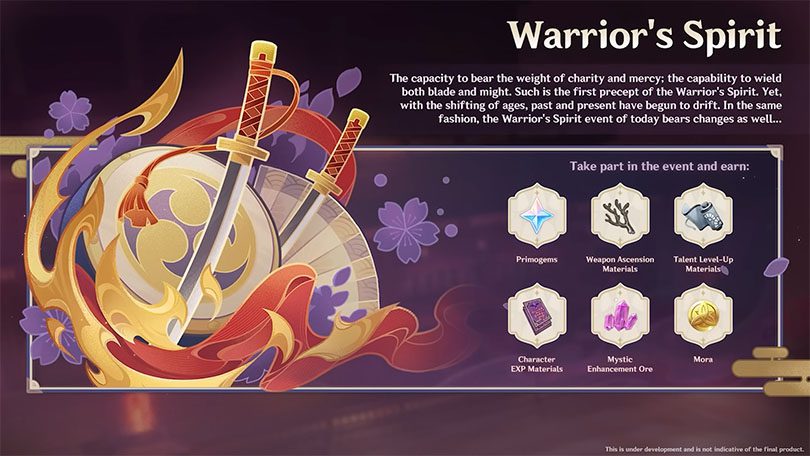 Genshin Impact 3.4-opdateringsbegivenhed: Warrior's Spirit