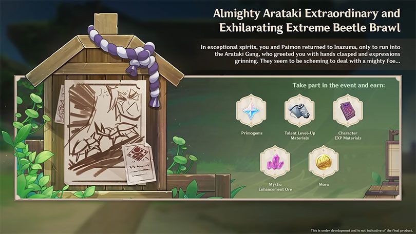 Genshin Impact 3.4 opdateringsbegivenhed: Almægtige Arataki Ekstraordinært og spændende Extrem Beetle Brawl
