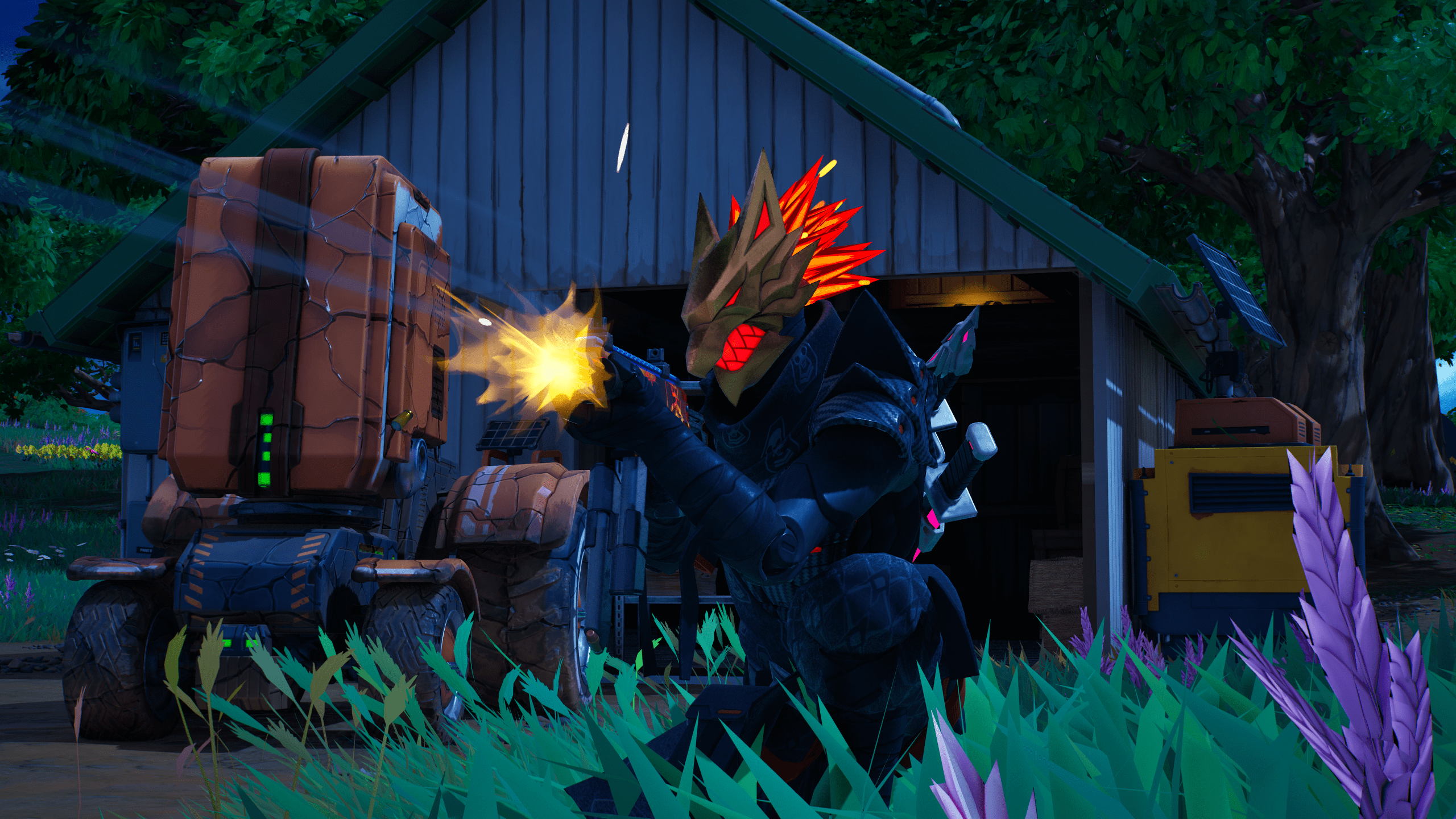 Fortnite Fortnite-karakteren krøb ned og skød en pistol