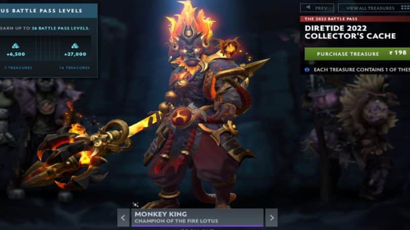 Monkey King rammer fjender deaktiveret af Flaming Lasso