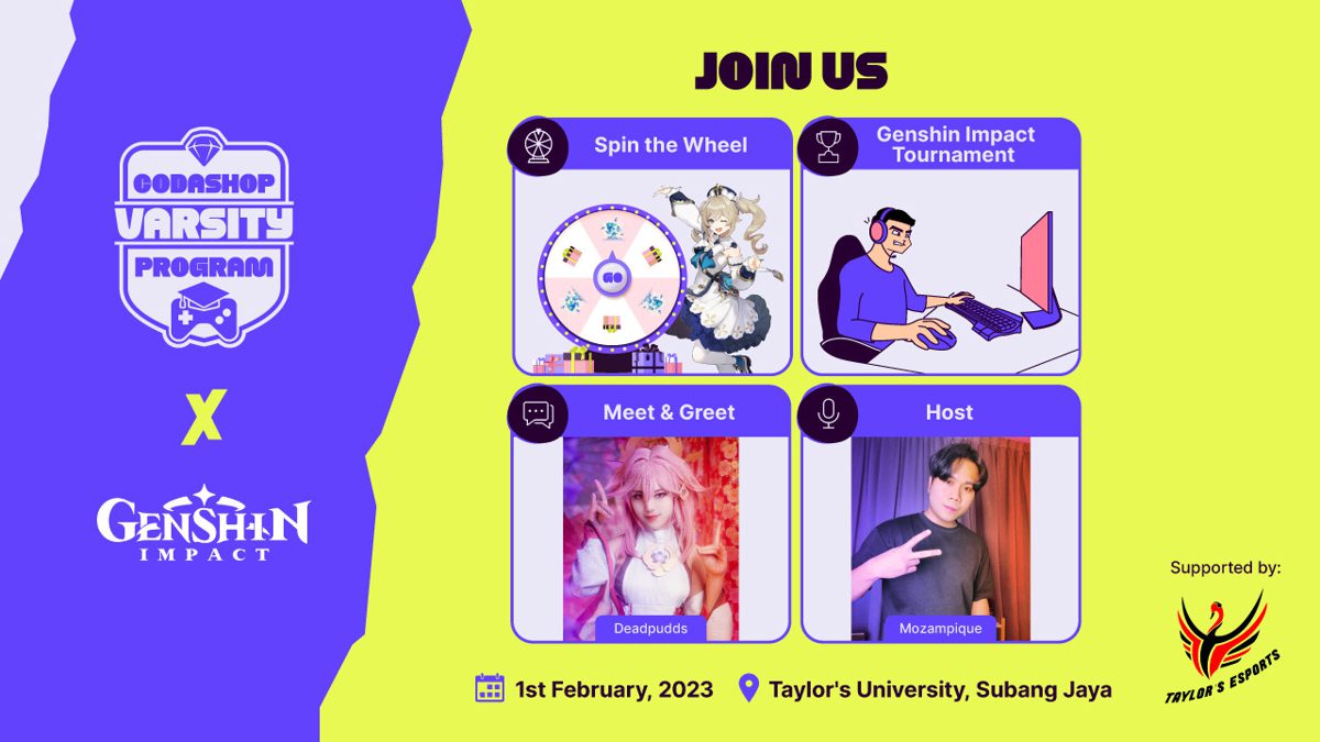 Codashop Varsity Program bringer Genshin Impact Festivities til malaysiske universiteter