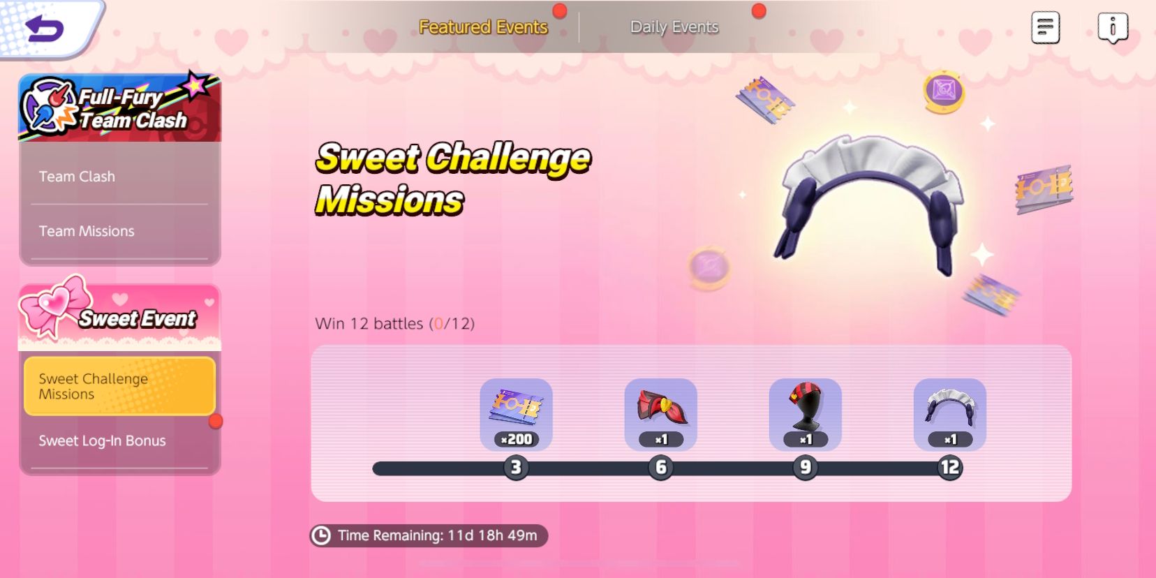 Pokemon Unites Sweet Event Challenge Missions-skærm, der viser fire forskellige begivenhedsbelønninger
