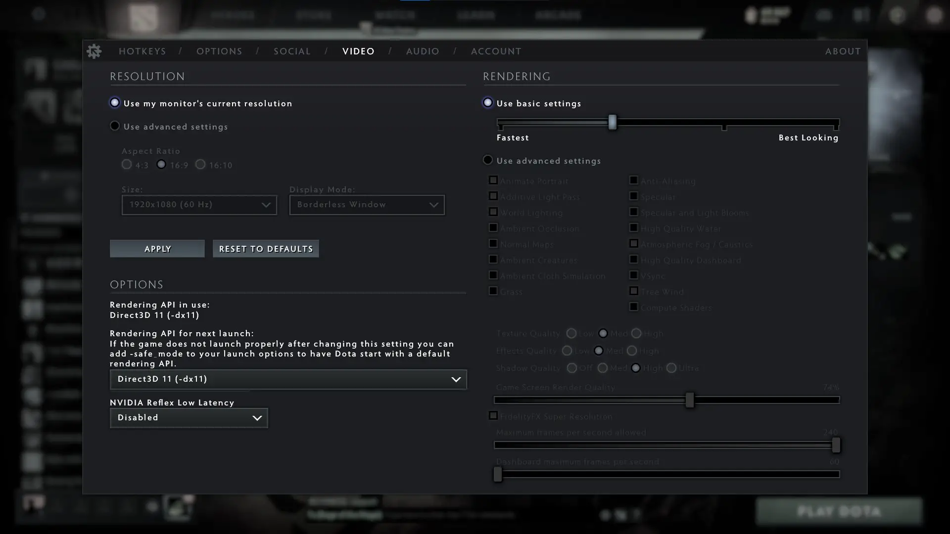 Hvordan optimerer man Dota 2 til FPS og grafik? 4 Skærmbillede 2023 02 03 150407