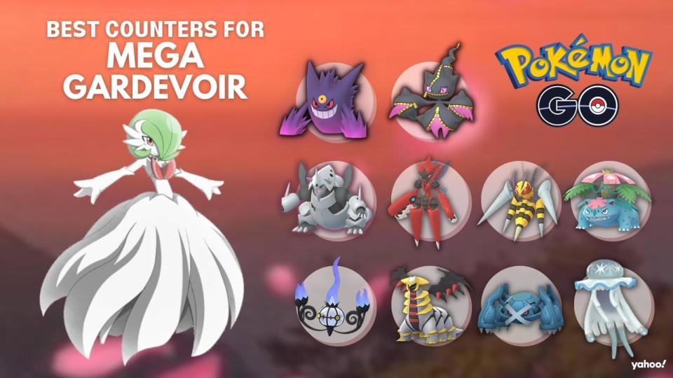 De bedste tællere til Mega Gardevoir er: Mega Gengar, Mega Banette, Mega Aggron, Mega Scizor, Mega Beedrill, Mega Venusaur, Chandelure, Girantina, Nihilego og Metagross (Foto: Niantic, Nintendo)