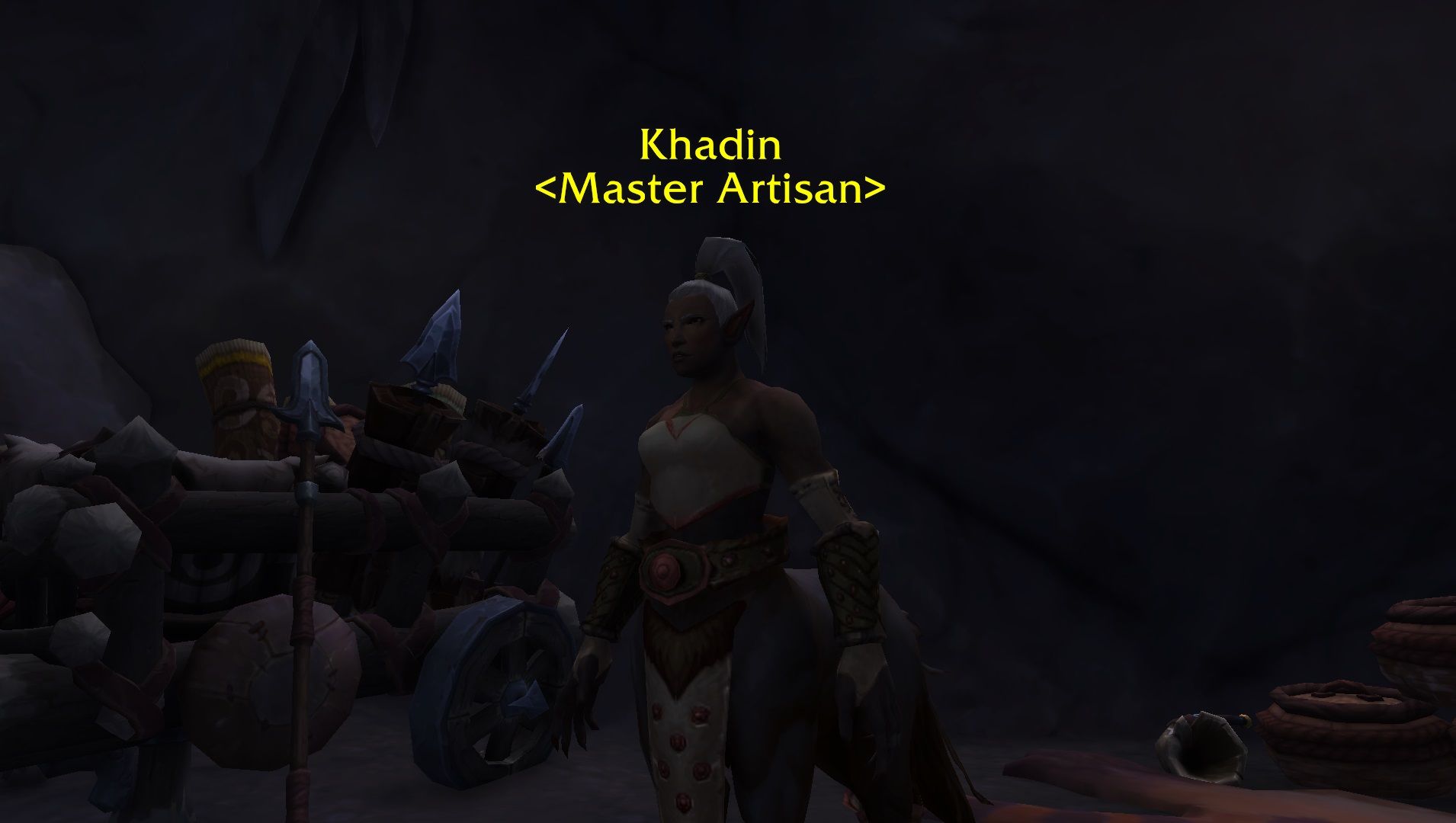 Khadin, mesterhåndværkeren, i Khadins hule i World of Warcraft.