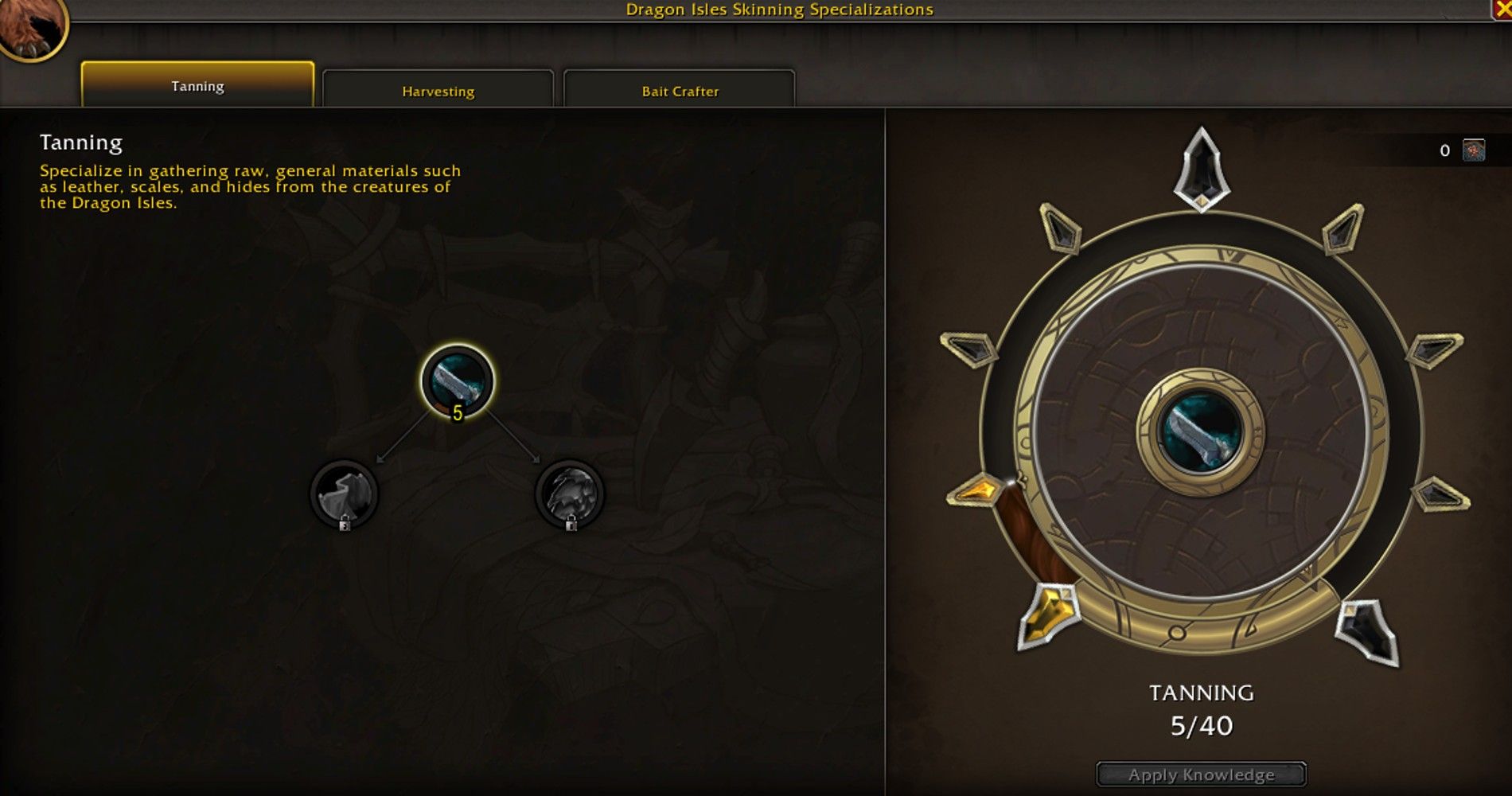 Tanning-specialiseringen for Skinning i World of Warcraft.
