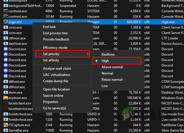 Ændring af CSGO-prioritet
