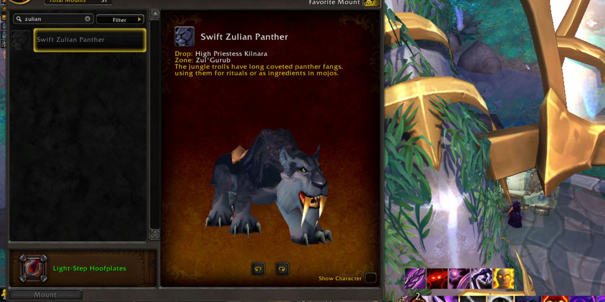 World of Warcraft et sort natsværd med lange hugtænder