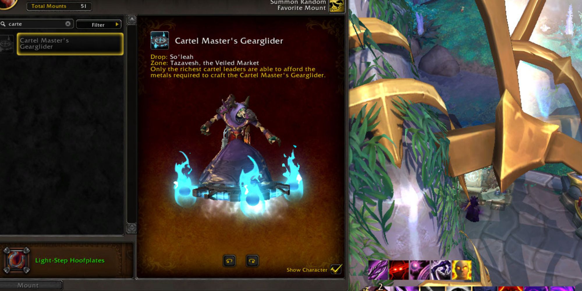 World of Warcraft en flyvende skive drevet af blå flammer