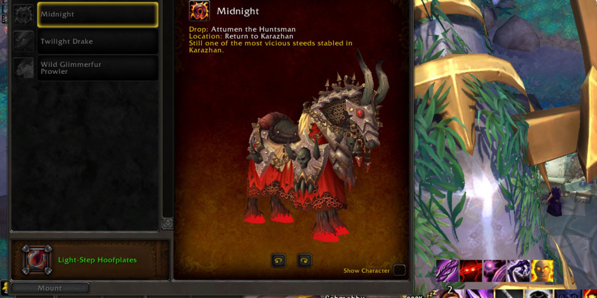 World of Warcraft en helvedes krigshest udsmykket med kranier