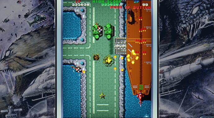 Toaplan Vol 1 anmeldelse - Truxton gameplay på en grøn vej