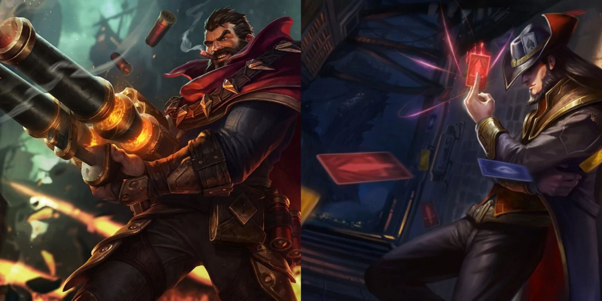 Grave og Twisted Fate Splash Art