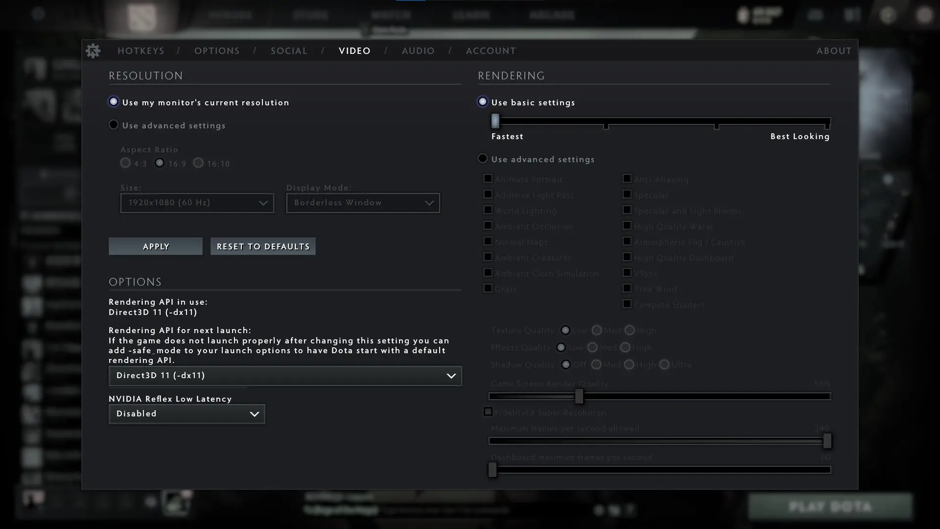 Hvordan optimerer man Dota 2 til FPS og grafik? 2 dota 2
