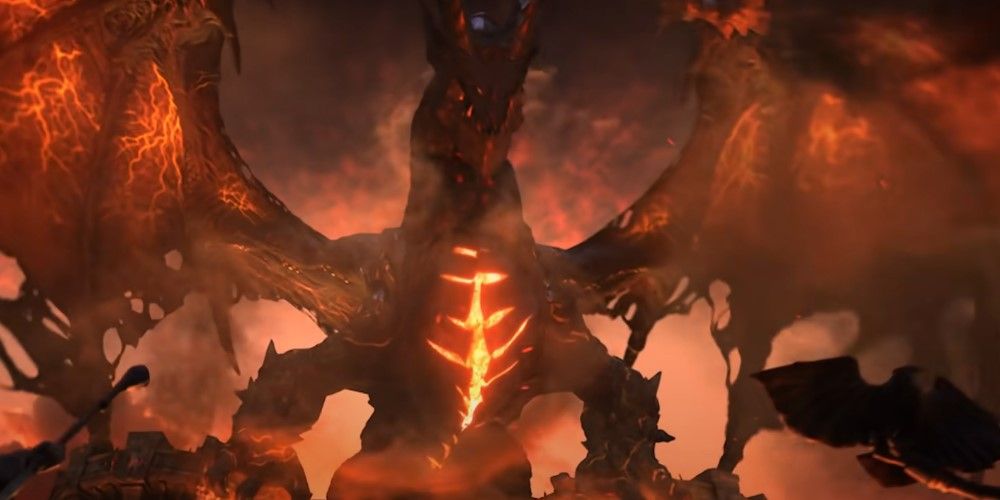 World of Warcraft Cataclysm, dragen Deathwing på toppen af ​​Stormwinds porte