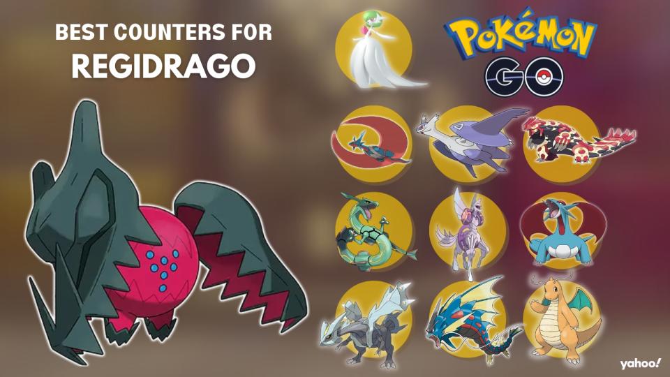 De bedste tællere til Regidrago er Mega Gardevoir, Mega Salamence, Mega Latios, Rayquaza, Primal Groudon, Palkia, Salamence, Kyurem, Mega Gyarados og Dragonite. (Foto: Niantic, Nintendo)