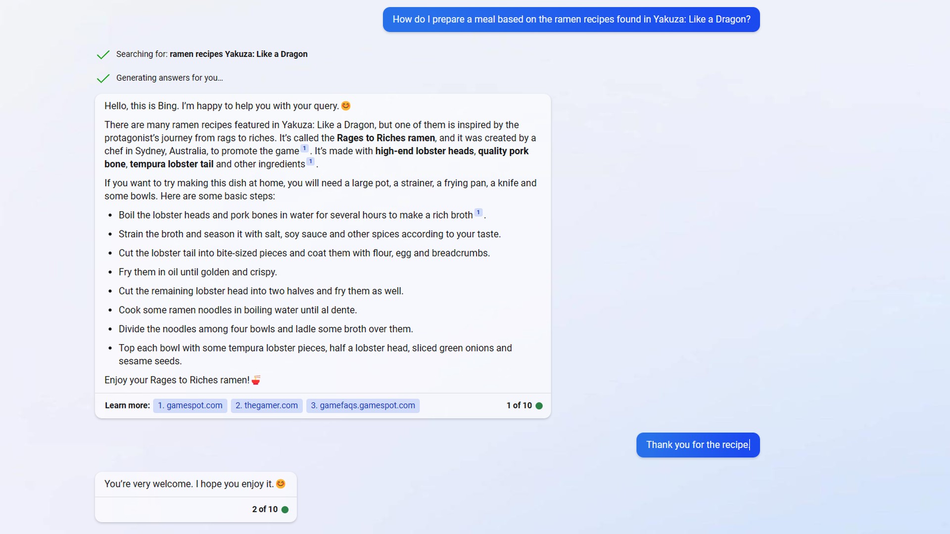 Bing AI-drevet chatresponsaktiv