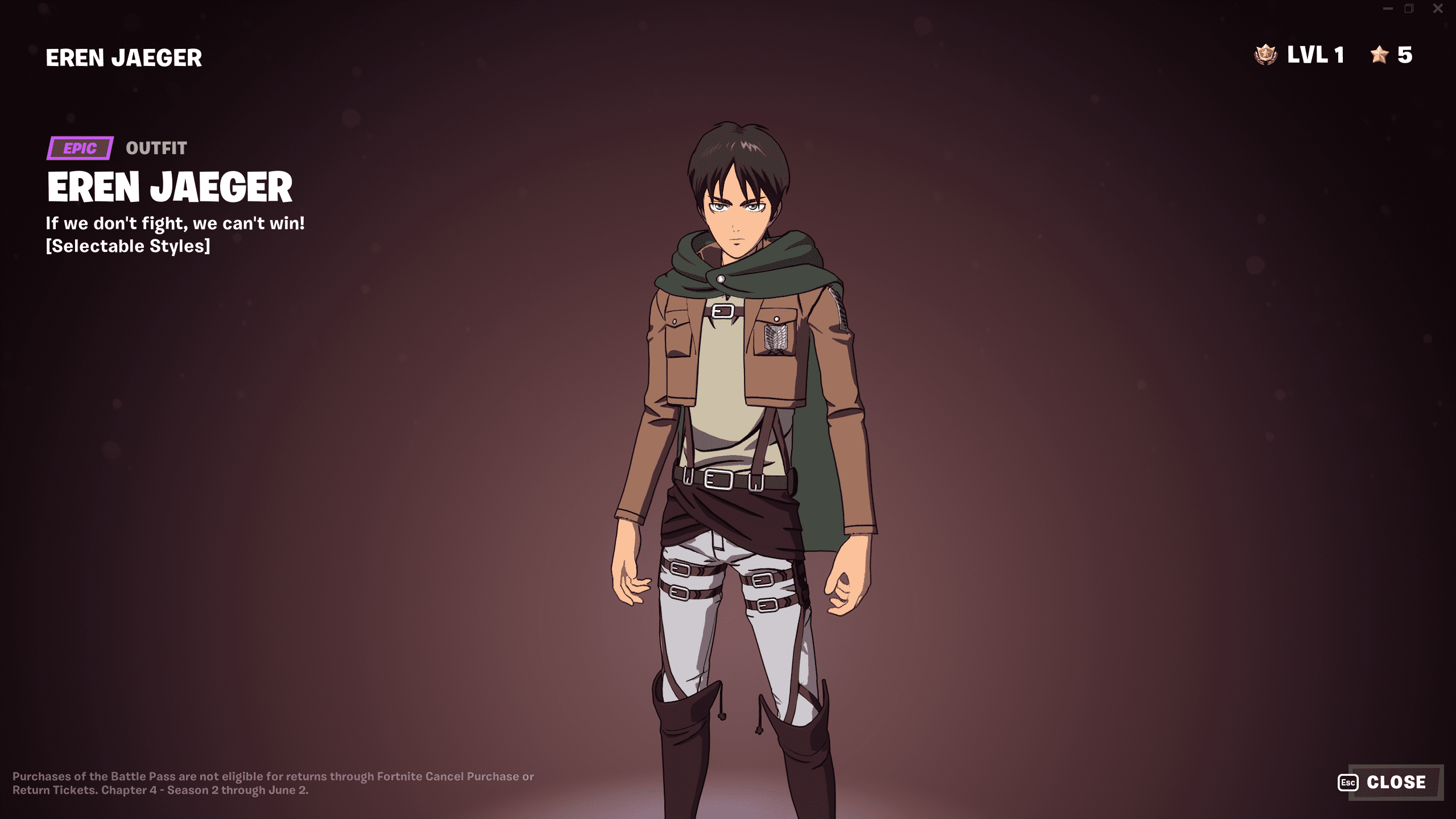Eren Attack on Titan Fortnite Kapitel 4 Sæson 2 Eren Attack on Titan Fortnite Kapitel 4 Sæson 2