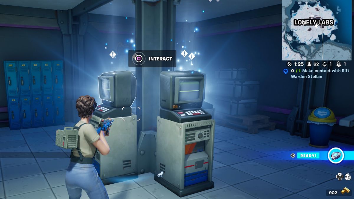 Fortnite - a player looks at a computer terminal for encrypted ciphers