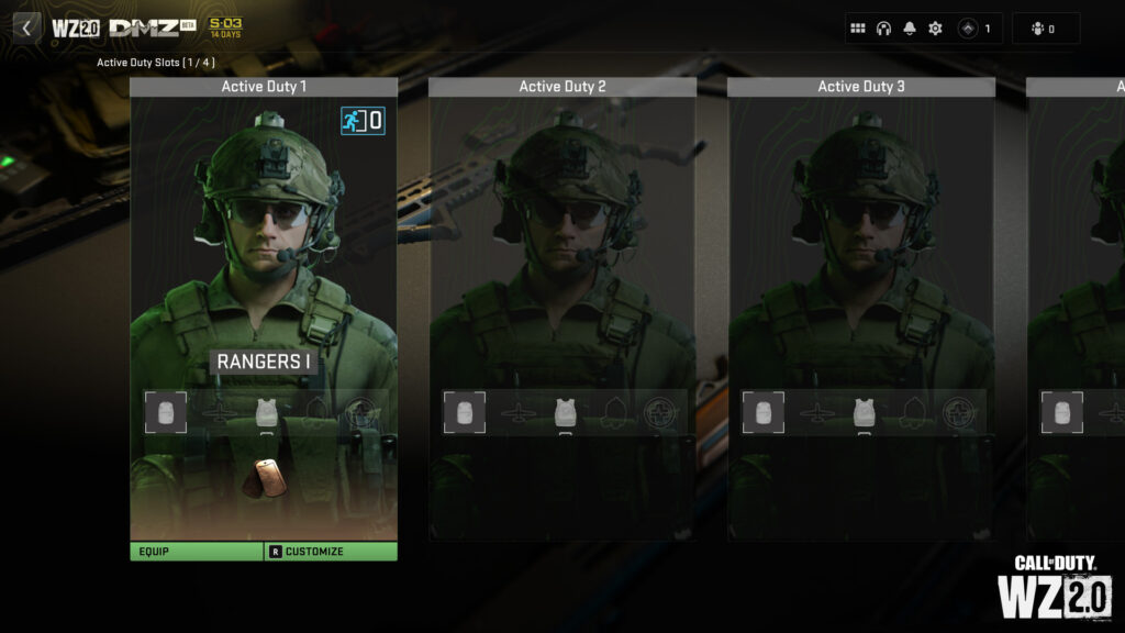 Active Duty Operator Slots warzone 2 dmz