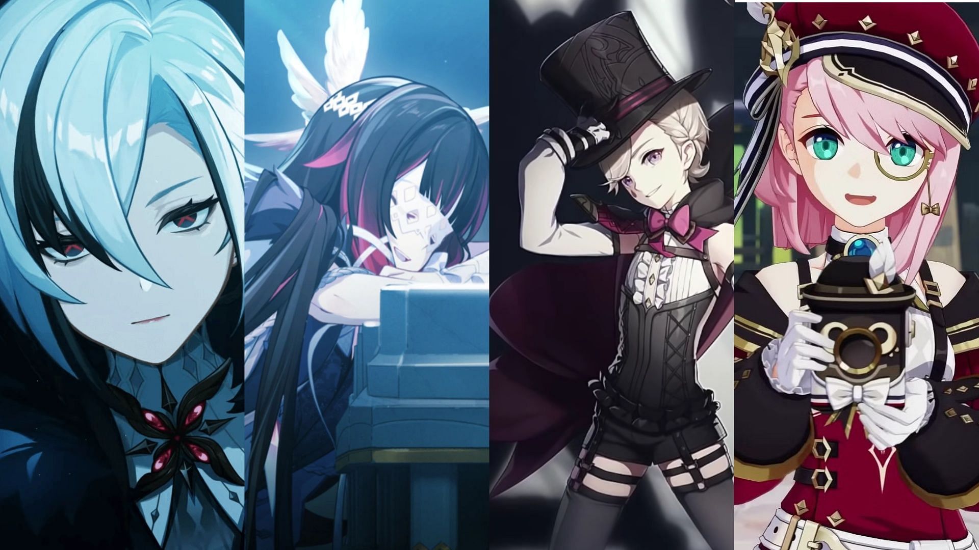 Arlecchino, Columbina, Lyney, and Charlotte (Image via HoYoverse)