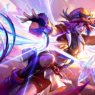 League of Legends Arena: Kamp med vennerne i den nye spiltilstand! Soul Fighter Lux skin splash art -- With a flick of her hat, Lux blasts her offscreen opponent with her Soul power.