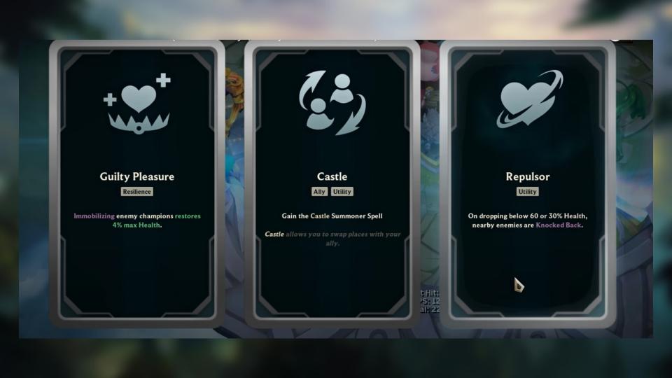 Du kan vælge mellem tre tilfældige forstærkninger hver runde, der kan gøre din karakter overmandet eller perfekt til trolling.  (Foto: Riot Games)
