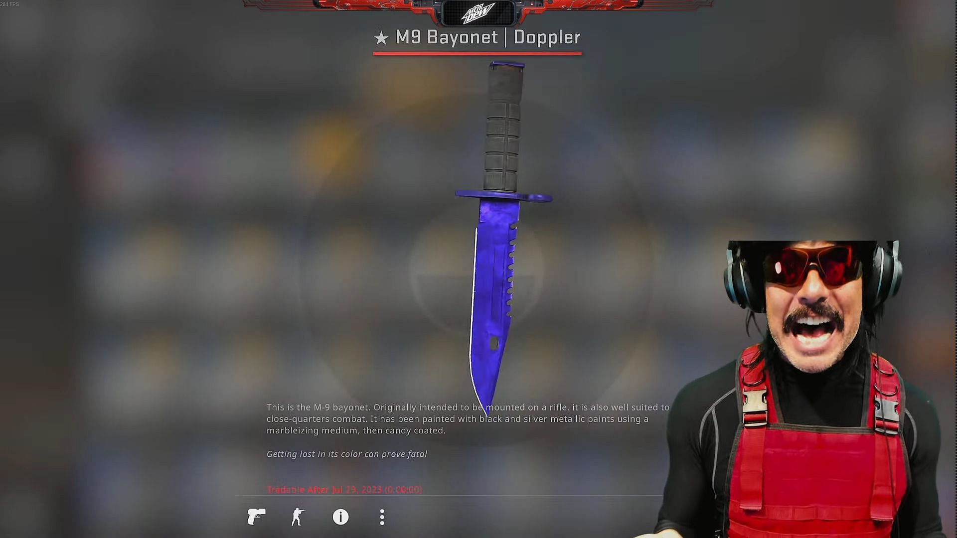 Dr DisRespect finally gets his hands on a knife skin in CS:GO (Image via Dr DisRespect/ YouTube)
