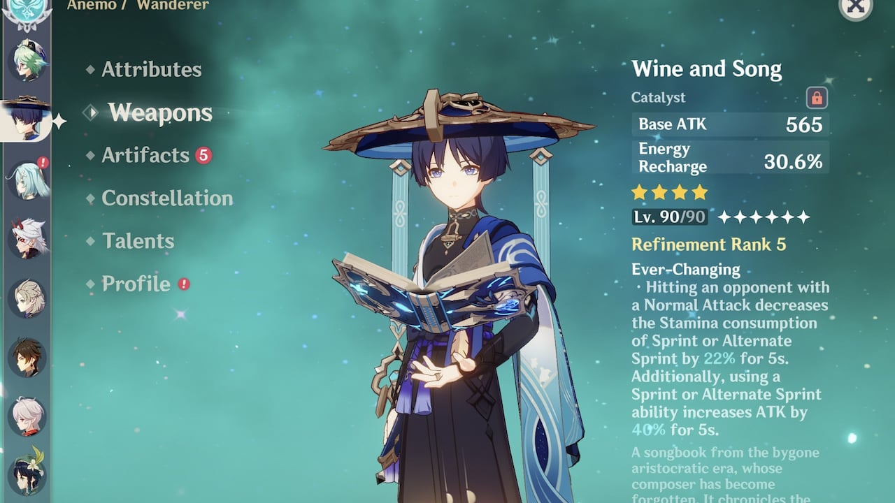 Best Characters for Wine and Song in Genshin Impact