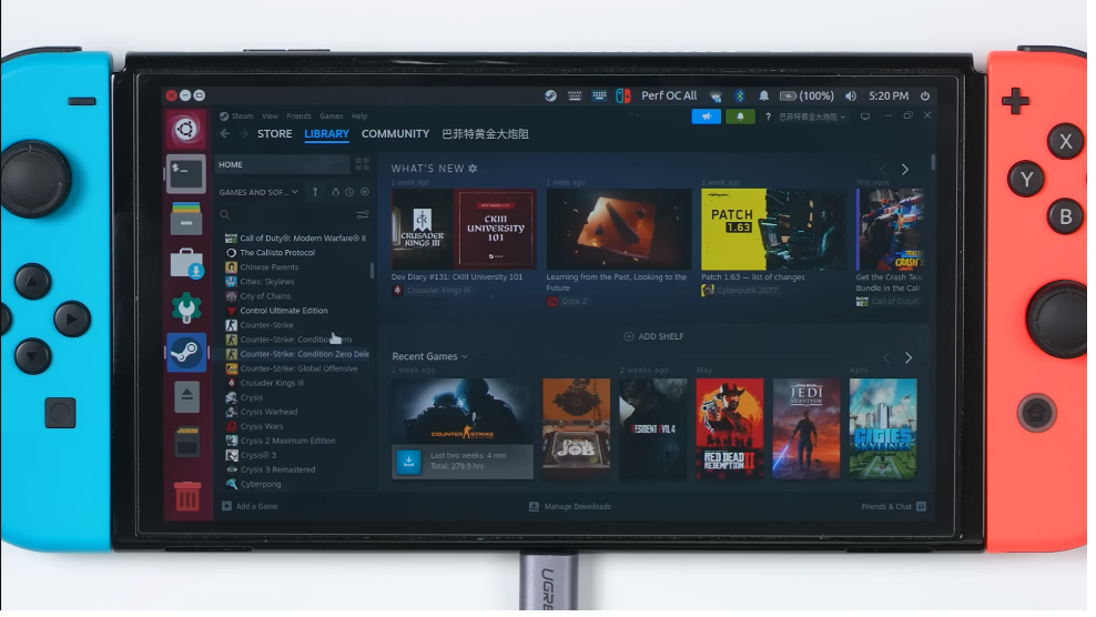 Nintendo Switch hacket til at køre Steam, GTA 5, God of War og mere
