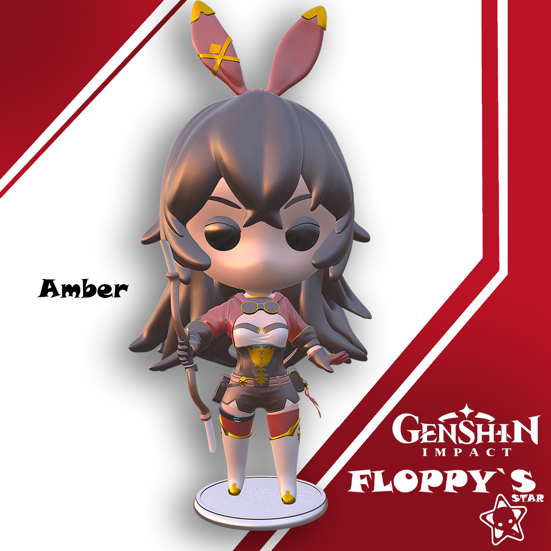 1.jpg STL file AMBER-GENSHIN IMPACT・Template to download and 3D print