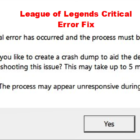 Løs kritiske fejl i League of Legends Løst Sådan rettes League of Legends kritisk fejl