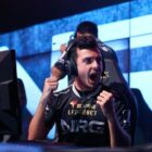 Tarik, a player for NRG Esports, celebrates at the StarLadder Berlin Major in 2019.