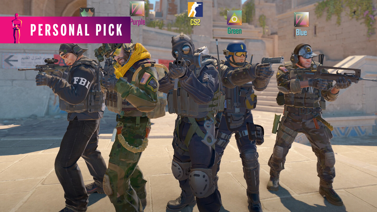 A lineup of counter-terrorist operatives in Counter-Strike 2.