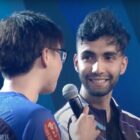 Sumail doing an interview with Team Aster's Dota 2 team.