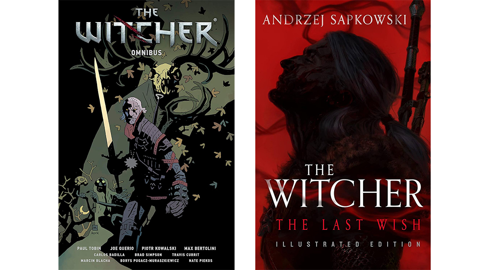 The Witcher grafisk roman omnibus Vol.  1 og The Witcher: The Last Wish (bog 1) Illustreret udgave